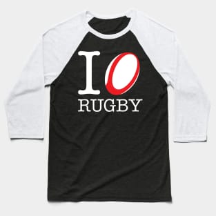 I Love Rugby Baseball T-Shirt